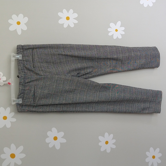 Rachel Zoe Plaid Drawstring Tie Pull-On Gray Plaid Pants With Pockets - Picture 2 of 10